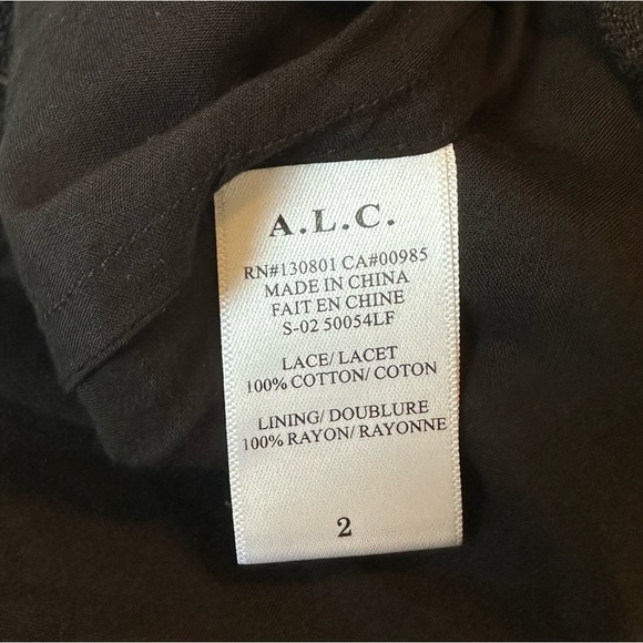 A.L.C. Lace Sleeveless V Neck Black Benni Top - Size 2 - Picture 6 of 15